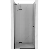 Mexen Roma douchedeur scharnierend 90 , transparant, zwart - 854-090-000-70-00