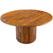 Riess Eettafel TRES CHIC Ø 120 cm rond, sheeshamhout, bruine steenafwerking - 48200