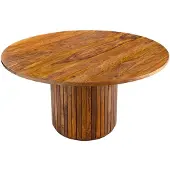 Riess Eettafel TRES CHIC Ø 140 cm rond sheeshamhout bruine steenafwerking - 48201