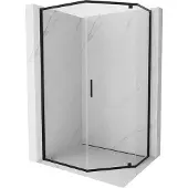 Mexen Exo vijfhoekige draaibare douchecabine 90 x 80 , transparant, zwart - 812-090-080-70-00