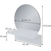 Vicco Elyra Badkamerspiegel – 40 x 47.5 cm met plank Wit