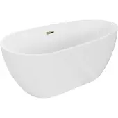 Mexen Eos vrijstaande badkuip 170 x 75 , wit, overloop goud - 52471707500-50