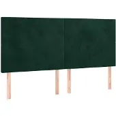 vidaXL Hoofdbord donkergroen 160x5x118/128 cm fluweel