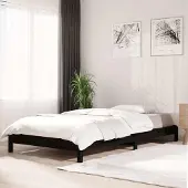 Prolenta Maison Exclusive - Stapelbed, zwart, 75x190 cm, massief grenenhout