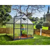 GartenHaus GmbH Tuinkas Mythos 6x10 - Polycarbonaat - Grijs - 185x306x208cm