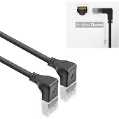 ACT UFTP CAT6a slimline netwerkkabel | haaks (beneden) / haaks (beneden) | LSZH | zwart | 1,5 meter