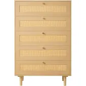 Vevor Rattan Commode met 5 Laden
