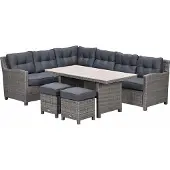 Garden Impressions Jaru lounge dining set 5-delig links - light teak vironwood