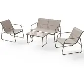 Juskys Tuinset / Tuinmeubelset / Loungeset Genoa - 4-delig - Zand