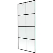 Mexen Next 1-delige badkuipscherm 80 x 150 , zwarte ruit, chroom - 895-080-000-00-77-01
