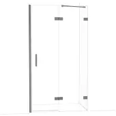Maxaro Diamond Douchedeur | 110 cm Zwart metaal Helder glas Draaideur