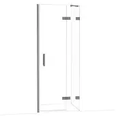Maxaro Diamond Douchedeur | 80 cm Zwart metaal Helder glas Draaideur