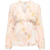 ONLY Maternity Blouse 'OLMBeli' bruin / geel / wit