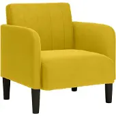 vidaXL Fauteuil met armleuningen 54 cm fluweel geel