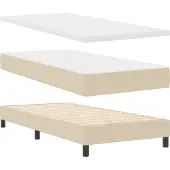 vidaXL Boxspring bed met hoofdeinde Crème 200 x 180 cm Stof