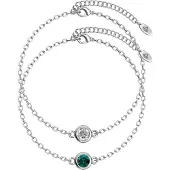 MYC Paris Geboortesteen armbanden - Zilver, kristal en groen