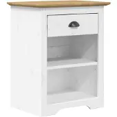 vidaXL Nachtkastje BODO 53x38,5x67 cm massief grenenhout bruin