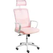 Beliani MONARCH - Bureaustoel - Pastelroze - Mesh