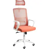Beliani MONARCH - Bureaustoel - Koraalrood - Mesh