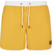 Urban Classics Zwemshorts 'Retro' goudgeel / wit