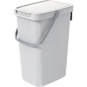 Prosperplast GFT aanrecht afvalbak - creme wit - 12L - afsluitbaar - 20 x 26 x 37 cm - klepje/hengsel - afval scheiden