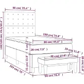 vidaXL Boxspring met matras stof donkerbruin 90x190 cm