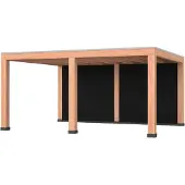 Westwood Douglas overkapping, 500 x 400, met zwarte achterwand, Modern Plus