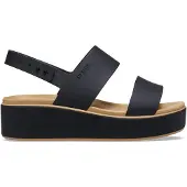 Crocs Brooklyn Matte Wrap Low Wedge Dames Sandalen Zwart (211802-0RI)