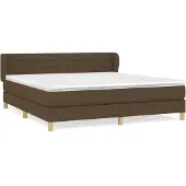 vidaXL Boxspring met matras stof donkerbruin 180x200 cm