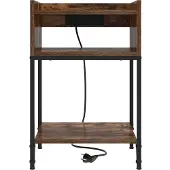 vidaXL Nachtkastje Rook Eiken 40 x 40 x 61 cm Bewerkt hout