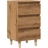 vidaXL Nachtkastje 40x35x69 cm bewerkt hout artisanaal eikenkleur