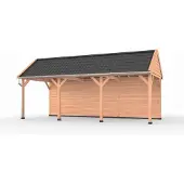 Westwood Douglas overkapping zadeldak, 750 x 300, met achterwand, Ruiter Plus