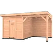 Westwood Douglas overkapping, 500 x 350, met schuur en achterwand, Comfort Plus
