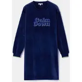 Woody - Donkerblauw slaapkleedje in velours - Calm Dowm - XS