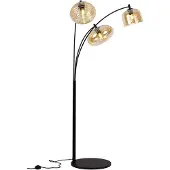 Olucia - CAIA - Vloerlamp - Amber / Zwart - Vorm: Rechthoek