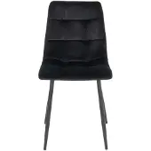 House Nordic Eetkamerstoel Zwart Stof - Zithoogte 50cm - 55x44x86cm - Set van 2