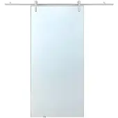 Vente-unique Schuifdeur met opbouwsysteem CLEAVER - H205 x L93 cm - Gehard glas