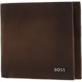 BOSS Leren Kaarthoes New Crosstown 8 CC Card Case Dark Brown Donkerbruin