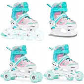 Raven Zoya 4-in-1 Kinderschaatsen/Schaatsen - Verstelbaar 27-30, LED Wielen