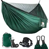 COVACURE Groene Hangmat met Klamboe - 350kg - 290x140cm