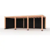 Westwood Douglas overkapping, 750 x 400, met zwarte achterwand en zijwand, Modern Plus