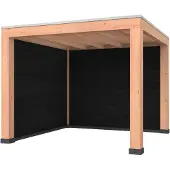 Westwood Douglas overkapping, 300 x 300, met zwarte achterwand en zijwand, Modern Plus