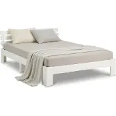 Homestyle4u Twijfelaarbedden 120x200 cm - Houten bed - Bedframe - Wit