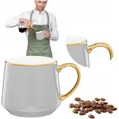 Ambition Grote elegante porseleinen mok Royal 460 ml met gouden accent