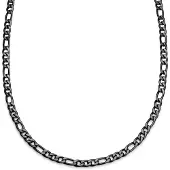 Lucleon Essentials | 6 mm Gunmetal Zwarte Ketting met Figaro Schakels
