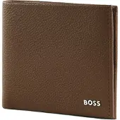 BOSS Leren Kaarthoes Highway 8 CC Card Case Light Brown Lichtbruin