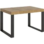 Itamoby Uittrektafel 120/380x90 cm, uitvoering: Tecno eikenhout, naturel, met antracietkleurige poten