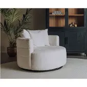 Tower Living Bolza Fauteuil draaibaar - 104x104x84 cm - Loveseat - stof Trenza Ivory