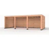 Westwood Douglas overkapping, 750 x 400, met achterwand en twee zijwanden, Modern Plus
