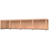 Westwood Douglas overkapping, 1200 x 300, met achterwand en zijwand, Modern Plus